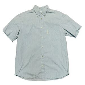 Columbia Men’s Large Button Down Dress Shirt, Short‎ Sleeve, Check Pattern